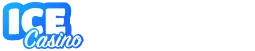 ICE Casino logotipas tamsiame fone