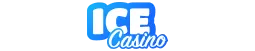 ICE Casino logotipas baltame fone